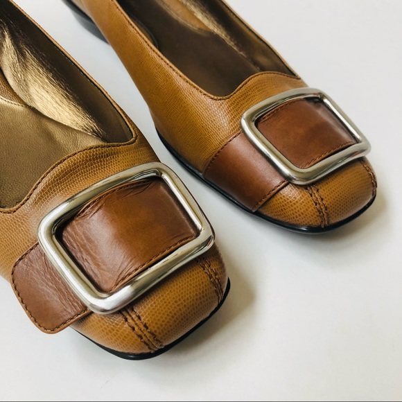 Cole Haan Leather Nike Air Buckle Flats Size 7.5 - Picture 6 of 11